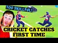 AMERICAN REACTS TO INSANE CRICKET CATCHES (no gloves...)