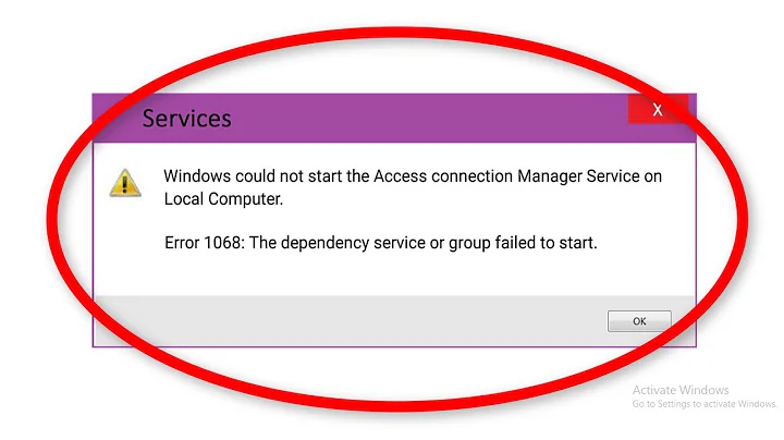 How To Fix (Error Code-1068) The Dependency Service Or Group Failed To Start Error Windows 10/8/7