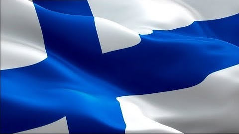 Finnish flag Closeup 1080p Full HD 1920X1080 footage video waving in wind