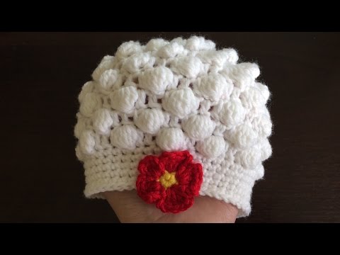 how-to-crochet-a-bobble-stitch-baby-hat,-lilu's-handmade-corner-video-#-105