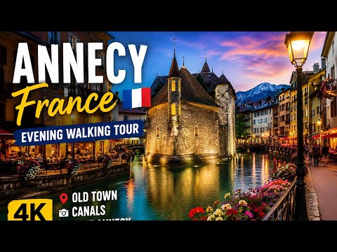 Old town and canals after daylight
Jess Walking Tour revisits Annecy in the evening. Compare the quieter light and street atmosphere with the daytime film before planning your own route.