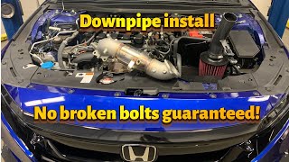 Honda Accord downpipe install (no broken bolts  Civic  si  type r)