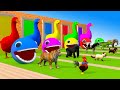 5 Giant Duck Cartoon,Tiger,Cow,Elephant,dog,Gorilla,cat,Dinosaur Animal Paint Crossing Fountain 2023