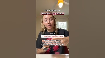 how to write your personal statement pt. 1