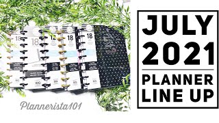July 2021 Planner Line Up &amp; Set Up | FrankenPlanner | Happy Planner | Multiple Planners