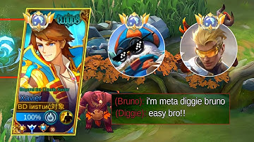 HOW YO COUNTER META (VIRAL) DIGGIE & BRUNO || ( MUST WATCH 🔥 ) || MLBB