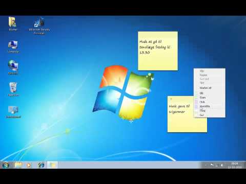 Sticky Notes og Notesblok  (Windows 7 instruktionsvideo)
