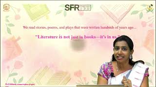 Why to study Literature by Dr S Sobana ,Asst Prof of English