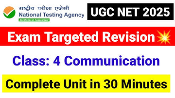 💥Class 4 Communication Complete Unit in 30 Min | Revision Series | UGC NET Paper 1 | UGC NET Mentor