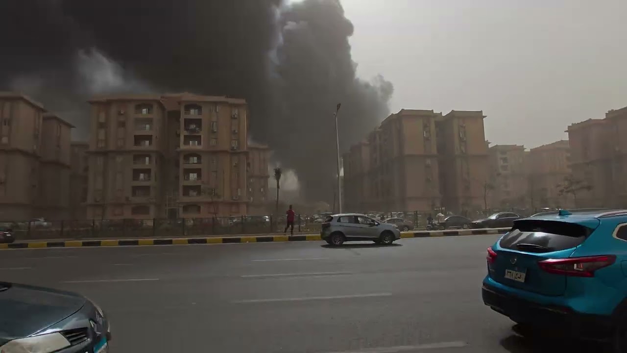 حريق كومباوند Raville تحت الإنشاء - زهراء مدينة نصر 