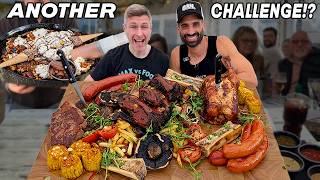 TWO UNDEFEATED CHALLENGES?! 7KG MIXED GRILL PLATTER AND GIANT WAFFLE DESSERT WITH JWEBBY