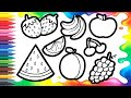 How to Draw Fruits for kids/Cómo dibujar frutas para niños/Как нарисовать фрукты для детей
