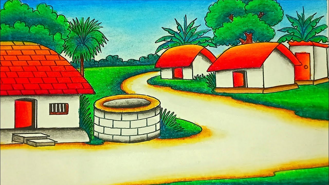 Arty's World - How to Draw Scenery with Pencil | Easy Pencil Drawing |  Landscape Drawing | Village Scenery Drawing https://youtu.be/3qnP-dmtnYw |  Facebook