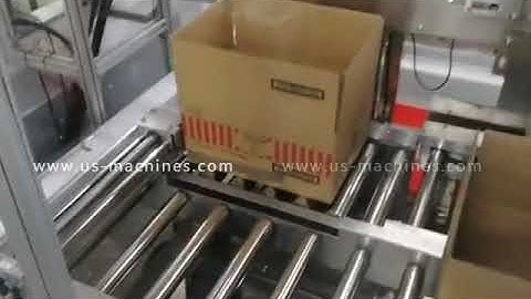 Autoamtic carton box erecting forming feeding robot hand cartoning machine with box sealer