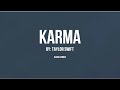 Taylor Swift Karma Clean Lyrics 