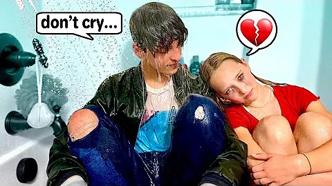 CRYING in the shower fully clothed *PRANK on my BI...