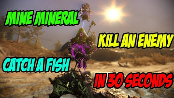 Warframe: Mine Mineral, Catch a Fish, Kill an Enemy in 30 seconds