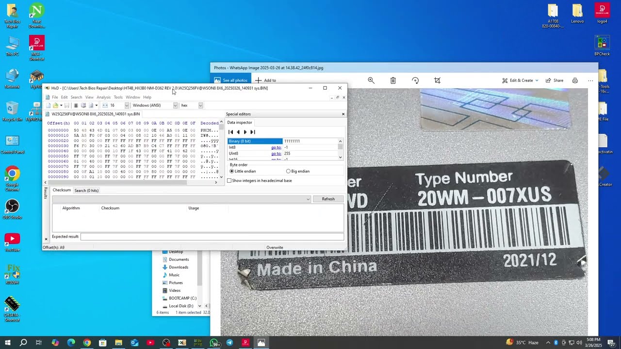 Lenovo Think Pad Bios  Editing