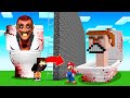 Mario construit skibidi toilet sur minecraft  le perdant se fait manger par le bloop