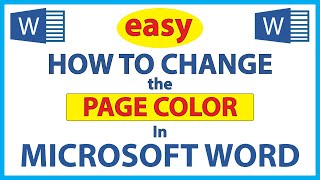 How To Change The Page Color In Microsoft Word | 365 | *2022*