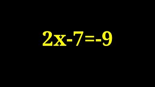 Solution to 2x-7=-9