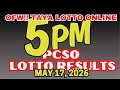 5PM Lotto Result Today Draw May 17, 2026, PCSO 3D/2D
