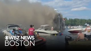 Massive fire destroys popular floating restaurant and bar on Lake Winnipesaukee