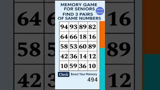 Brain Exercise for Seniors – Easy Brain Challenge Activity | Match the Numbers