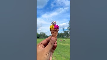 How to make ice cream very easily with clay #creative #diy #craft #art #clay