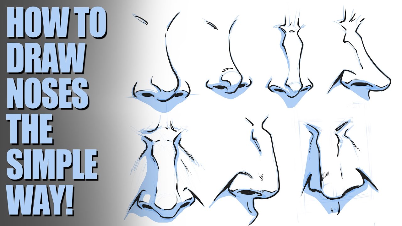How To Draw Noses From All Different Angles And Positions Step By Step ...