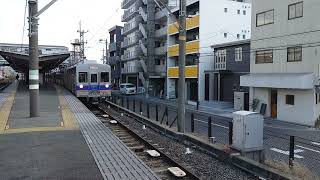 南海高野線 白鷺駅6300系(6311編成)試運転停車+6200系(6503編成)試運転発車