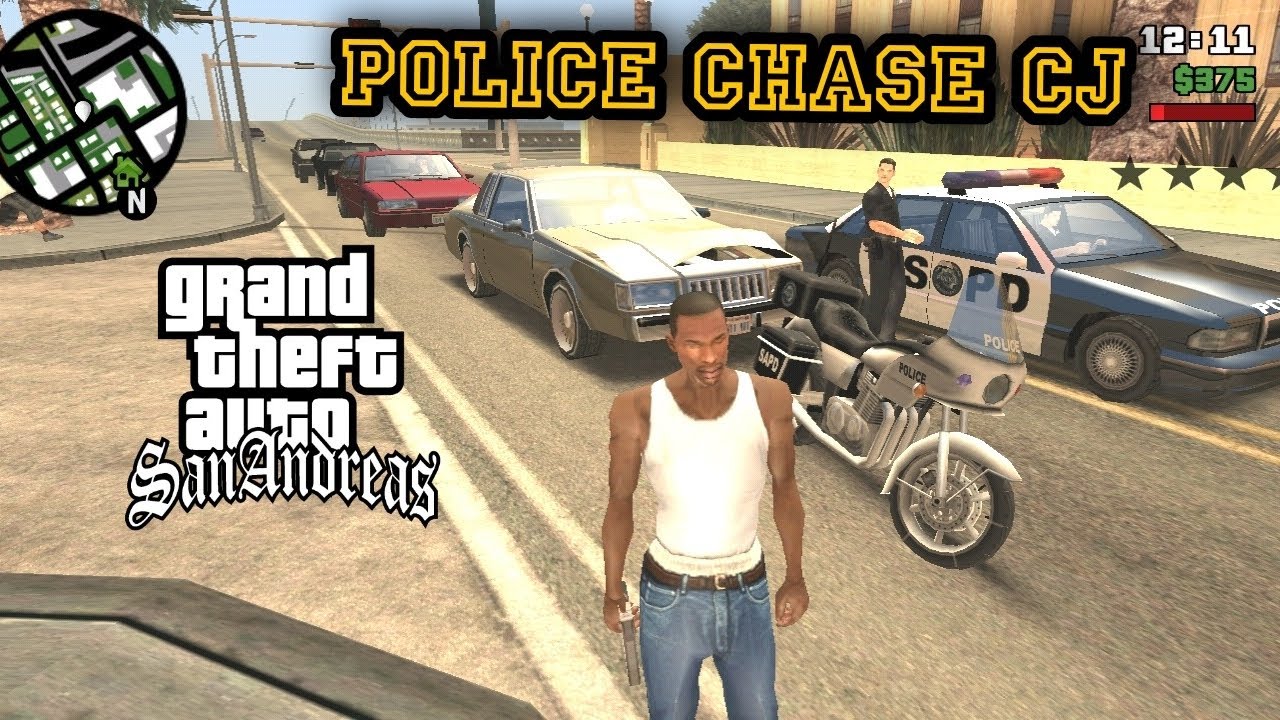 GTA SAN ANDREAS : Police Chase CJ Gangster - YouTube