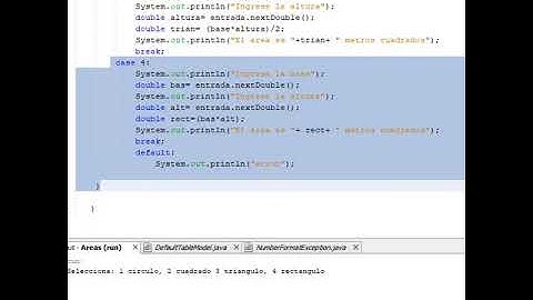 Cálculo de Áreas de Figuras Geométricas - Programa en Java