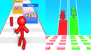 Tall Man Run VS Bridge Race ||💲  Max All Levels Android iOS PC Gameplay 🫶 || Ep - 45 ||