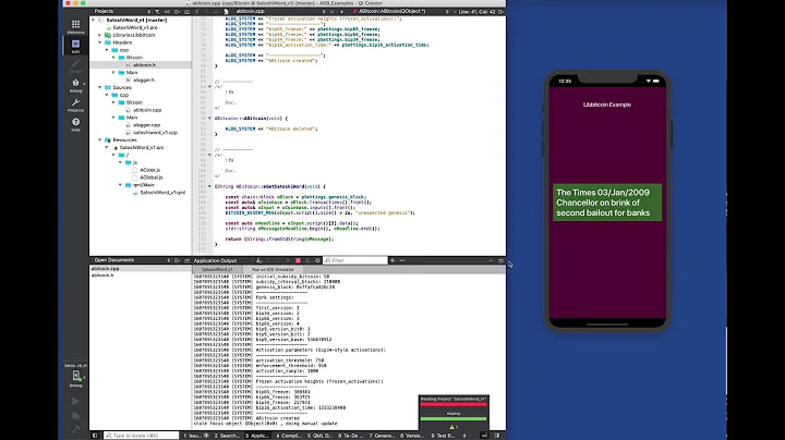 Qt/QML for iOS: Blockchain/Libbitcoin Satoshi word example