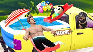 We Made a Secret Water Slide Home In Our Car | Trip To Maldives In GTA 5