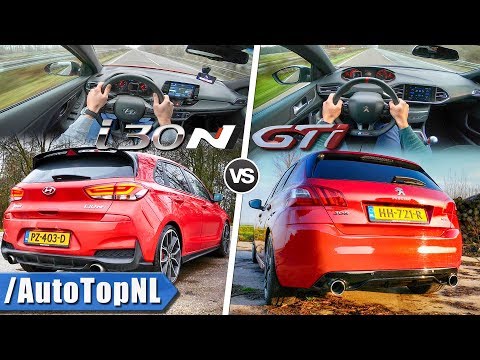 Hyundai I30 N Vs Peugeot 308 GTi | ACCELERATION TOP SPEED SOUND & POV AUTOBAHN By AutoTopNL