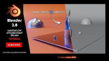 Blender 2.8 | Mantaflow Fluid Simulation - Stylized Liquid Paint Splash | 15 minute TUTORIAL