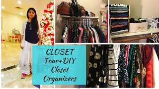 Closet Tour+ DIY No cost Closet Organizers ll Indian Closet Organizationl l Reallife Realhome Today I will be giving you my walk in closet tour and showing some DIY closet organizers / dividers.