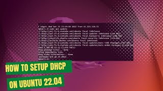 how to set up dhcp server on ubuntu 22.04 lts