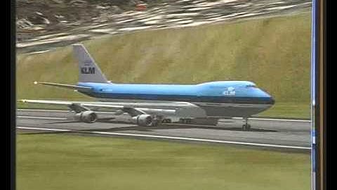 "READY FOR PUSHBACK"  747-200 LANDING AT TRICKY AIRPORT !