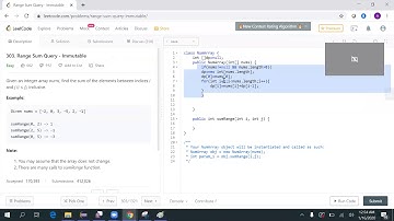 Leetcode 303 : Range sum query immutable