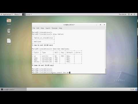 Centos7-Mariadb-4: Creating database/tables and inserting data