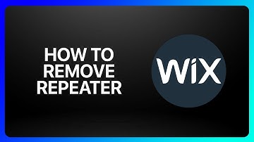 How To Remove Repeater From Wix Tutorial