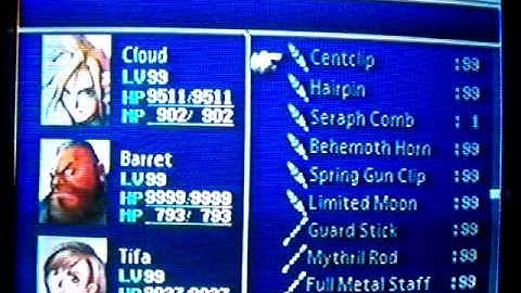 Final Fantasy VII Perfect File with Max Natural HP/MP + W-Item Extension (NTSC - 100% COMPLETE)