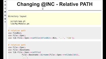 Beginner Perl Maven tutorial: 12.4 - Changing @INC relative path