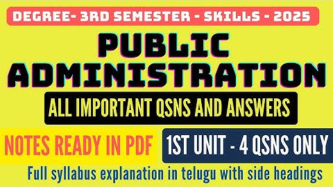 Public administration degree 3rd sem imp qsns with answers pdf available #publicadministration  exam
