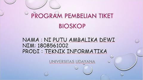 Program Pembelian Tiket Bioskop