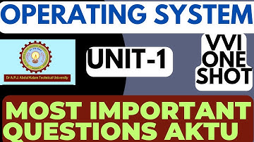 Operating System Aktu Unit 1 Most Important Questions | Aktu Operating System 2025 Exam