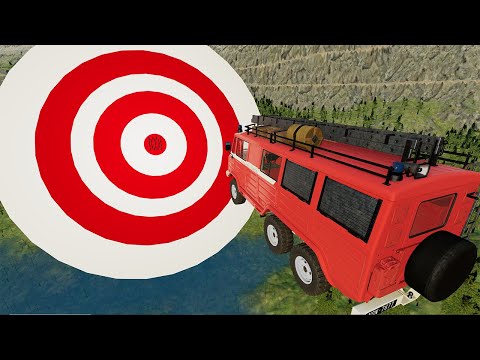 Slant Of Death Car Jumps Into Bull's Eye - BeamNG.Drive